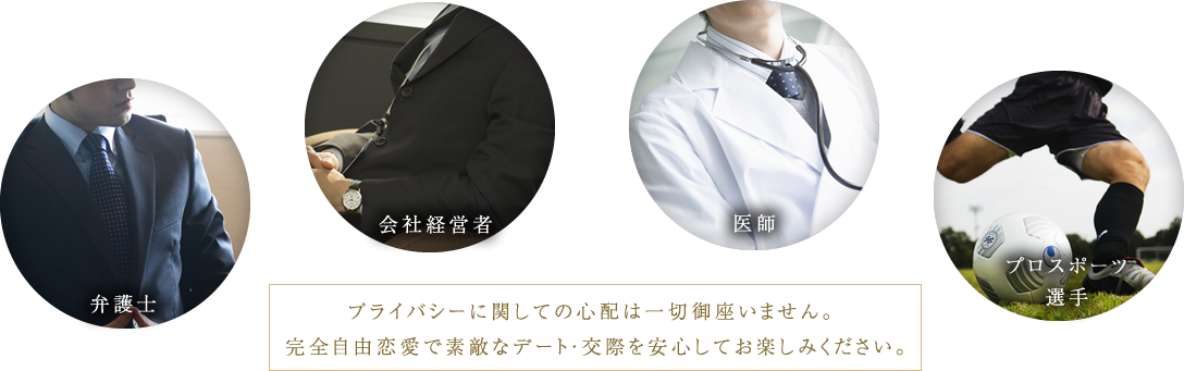 プライバシーに関しての心配は一切ございません。完全自由恋愛で素敵なデート・交際を安心してお楽しみください。